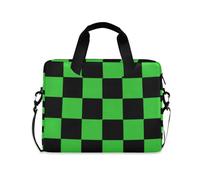 EtherSpher Laptop Sleeve Case 15-16 Inch Waterproof Computer Cases for Laptop Buffalo Plaid Check Black Lime Green Computer Case with Zipper for Men Women