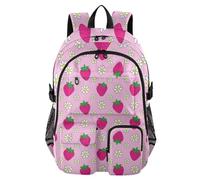 EtherSpher Large Travel Backpack for Men Cute Pink Strawberry Daisy Bookbag for Teen Girls 17.5 inch Backpack College Business Back Pack mochilas grandes para hombres 7-18