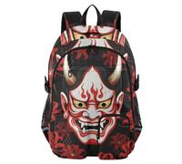 EtherSpher Large Travel Backpack for Women Oni Mask and Red Spider Lily College School Bookbag 17.5 inch Laptops Backpack Lightweight Casual Bag mochilas grandes para hombres 7-18