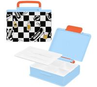 EtherSpher Leakproof Lunch Box Black White Checkered Graffiti