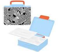 EtherSpher Leakproof Lunch Box Cute Cartoon Zebras Black and White