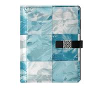 EtherSpher Light Blue and White Checkered Pattern leather lined notebook journal delicate journal notebook for 6 7x9 2