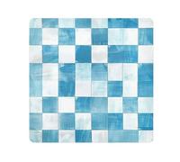 EtherSpher Light Blue and White Checkered Pattern Makeup Organizer Bag Cloth Self-Adhesive Jewelry Organizer Wrap 21.7 X 21.7 Wrapper Organizer Bags For Women, light blue and white checkered pattern,