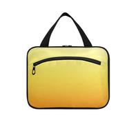 EtherSpher Lively Orange Yellow hanging makeup bag travel cosmetic with hook, designer necessities skin care bag for travelers trip porta cosmeticos mujer para cartera L, lively orange yellow, L