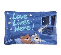 EtherSpher Love Lives Here Animal Bear Rabbit Washable Dog Cat Bed Soft Anti-Slip Pet Kennel Beds for Medium/Large Dogs 36" x 24"