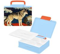 EtherSpher Lunch Box Japanese Wave Wolf Red