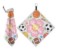 EtherSpher Magic Ball Game Football Basket Ball Pink Floral Print Disc golf towels Waffle Pattern, Ultra-Absorbent magnetic golf towel with Carabiner Clip, 18"x18" Golfs Accessories and Gifts for Men