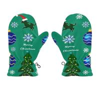 EtherSpher Merry Christmas Deco Tree Animal Wolf cute running mittens gloves toddler girl guantes de frio para bebes M 4-6