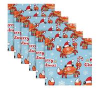 EtherSpher Merry Christmas Orange Crab decorative easter dinner napkins farmhouse restaurant cloth napkins servilletas de tela para fiestas 20 x 20in set of 6