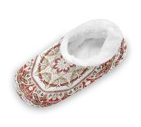 EtherSpher Merry Christmas Red White Boho Mandala Non-Slip House Slippers for Women Coral Fleece Soft Warm Funny Slippers for