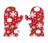 EtherSpher Merry Christmas Snowflake Deer Red warm girls mittens toddler gloves guantes de invierno para ninos S 2-4