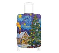EtherSpher Merry Christmas Starry Night Elastic Luggage Covers Scratch-Resistant Fit suitcases Cover Travel Accessory Fit 18-32 Inch Luggage