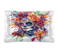 EtherSpher Mexican Day Of The Dead Beautiful Lady Washable Pet Bed Mat Non-Slip Soft Comfortable Pet Kennel Beds for Medium/Large Dogs 36" x 24"