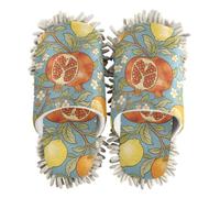 EtherSpher Microfiber Cleaning Slippers Indoor Dirt Dusting Mopping Slippers Retro Lemon Pomegranate William Morris