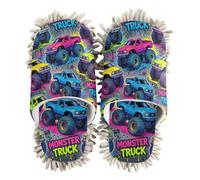 EtherSpher Microfiber Floor Mop Slippers Cleaning Slippers monsters Trucks Big Power Comic Style Seamless Pattern