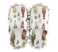 EtherSpher Microfiber Floor Mop Slippers Indoor Dirt Dusting Mopping Slippers Cartoon Nutcracker Soldiers
