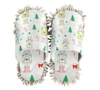 EtherSpher Microfiber Floor Mop Slippers Indoor Dirt Dusting Mopping Slippers Childish Nutcracker Soldiers