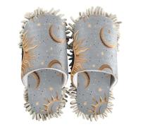 EtherSpher Microfiber Floor Mop Slippers Indoor Dirt Dusting Mopping Slippers Golden Celestial Voodoo Style