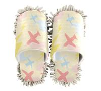 EtherSpher Microfiber Floor Mop Slippers Shoes for Kitchen House Cleaning Airplane Lightening Pastel Yellow