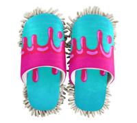 EtherSpher Microfiber Floor Mop Slippers Shoes for Kitchen House Cleaning Drip Style Street Graffiti Pink Blue