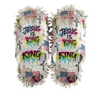 EtherSpher Microfiber Floor Mop Slippers Shoes for Kitchen House Cleaning Is King Flag Street Hip-