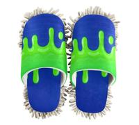EtherSpher Microfiber Mop Shoes Slipper Cleaning Slippers Drip Style Street Graffiti Green Blue