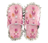 EtherSpher Microfiber Mop Shoes Slipper Cleaning Slippers Pink Cartoon Nutcracker Soldiers