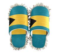 EtherSpher Microfiber Mop Shoes Slipper Indoor Dirt Dusting Mopping Slippers Flag Of The Bahamas