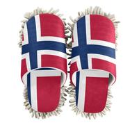 EtherSpher Microfiber Mop Shoes Slipper Shoes for Kitchen House Cleaning Flag Of Norway