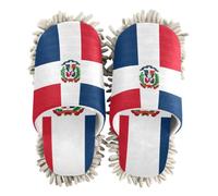 EtherSpher Microfiber Mop Shoes Slipper Shoes for Kitchen House Cleaning Flag Of The Dominican Republic