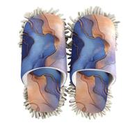 EtherSpher Microfiber Mop Shoes Slipper Shoes for Kitchen House Cleaning Marble Royal Blue Peach