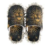 EtherSpher Microfiber Mop Shoes Slipper Shoes for Kitchen House Cleaning Mystic Golden Sun Moon