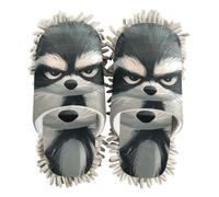 EtherSpher Microfiber Mop Slippers for Floor Cleaning Cleaning Slippers Cartoon Funny Gray Raccoon