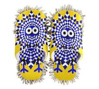EtherSpher Microfiber Mop Slippers for Floor Cleaning Cleaning Slippers Crazy Checkered Chick Snowflake Yellow