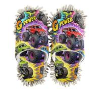 EtherSpher Microfiber Mop Slippers for Floor Cleaning Indoor Dirt Dusting Mopping Slippers monsters Trucks Big Power Comic Style Seamless Pattern