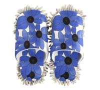 EtherSpher Microfiber Mop Slippers for Floor Cleaning Shoes for Kitchen House Cleaning Black-eyed Susan Simple Line Art Valentinesnes Blue