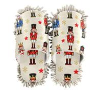 EtherSpher Microfiber Mop Slippers for Floor Cleaning Shoes for Kitchen House Cleaning Childish Cartoon Nutcracker Soldiers Pattern