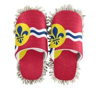 EtherSpher Microfiber Mop Slippers for Floor Cleaning Shoes for Kitchen House Cleaning Flag Of St. Louis Missouri