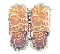 EtherSpher Microfiber Mop Slippers for Floor Cleaning Shoes for Kitchen House Cleaning Golden Warm Water Ripple