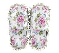 EtherSpher Microfiber Mop Slippers for Floor Cleaning Shoes for Kitchen House Cleaning Retro Ancient Roses Peach