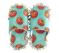 EtherSpher Microfiber Mop Slippers for Floor Cleaning Shoes for Kitchen House Cleaning Vegetable Tomato Green Art Painting