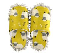 EtherSpher Microfiber Slipper Mopping Shoes Cleaning Slippers Grassland Lambs Peppa Yellow