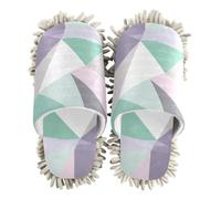 EtherSpher Microfiber Slipper Mopping Shoes Cleaning Slippers The Soft geometries Of Mint Green