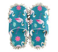 EtherSpher Microfiber Slipper Mopping Shoes Indoor Dirt Dusting Mopping Slippers Elegant Animal Flamingo Peach Teal