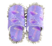 EtherSpher Microfiber Slipper Mopping Shoes Indoor Dirt Dusting Mopping Slippers Neon Americas Shroom Romance Lilac