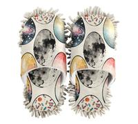 EtherSpher Microfiber Washable Mop Slippers Shoes Indoor Dirt Dusting Mopping Slippers Devil Egg Galaxy Beige