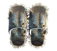 EtherSpher Microfiber Washable Mop Slippers Shoes Indoor Dirt Dusting Mopping Slippers Funny Animal Head Komodo
