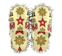 EtherSpher Microfiber Washable Mop Slippers Shoes Shoes for Kitchen House Cleaning Cartoon Nutcracker Soldiers Snowflake Yellow Red
