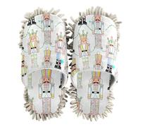 EtherSpher Microfiber Washable Mop Slippers Shoes Shoes for Kitchen House Cleaning Childish Cartoon Nutcracker Soldiers