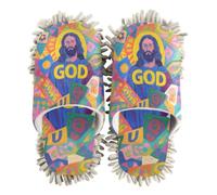 EtherSpher Microfiber Washable Mop Slippers Shoes Shoes for Kitchen House Cleaning Colorful Cartoon God Fashion